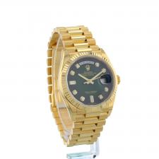 Gents Rolex Day Date 128238 18ct Yellow Gold case with Green Diamond dial