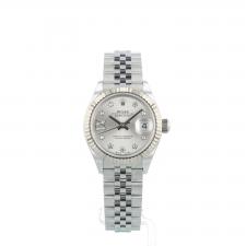 Ladies Rolex DateJust 28 279174 Steel case with Silver and Diamond dial