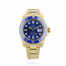 Gents Rolex Submariner Date 116618LB 18 CT case with Blue dial