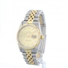 Gents Rolex Datejust 16233 18ct Yellow Gold   Stainless Steel case with Champagne Diamond Set dial