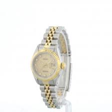 Ladies Rolex DateJust 69173 18ct Yellow Gold   Stainless Steel case with Champagne Jubilee Diamond dial