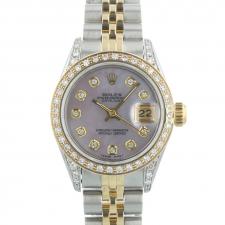 Ladies Rolex DateJust 69173 18ct Yellow Gold Stainless Steel case with MOP Diamond dial