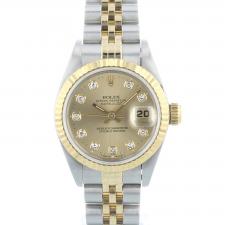 Ladies Rolex DateJust 69173 18ct Yellow Gold   Stainless Steel case with Champagne Diamond Set dial