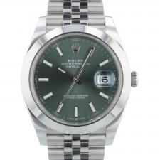 Gents Rolex Datejust 41 126300 Steel case with Mint Green dial