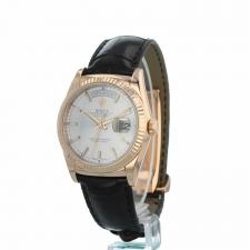 Gents Rolex Day Date 118135 18ct Rose Gold case with Silver dial