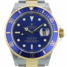 Gents Rolex Submariner Date 16613 18ct Yellow Gold   Stainless Steel case with Blue dial