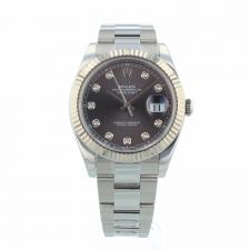 Gents Rolex Datejust 41 126334 Steel case with Slate Diamond Dot dial
