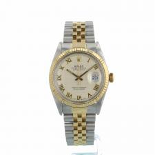 Gents Rolex DateJust 16013 18ct Yellow Gold   Stainless Steel case with Cream pyramid dial