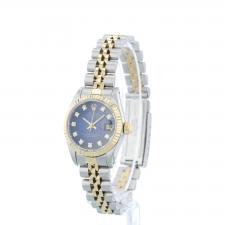 Ladies Rolex DateJust 69173 18ct Yellow Gold   Stainless Steel case with Blue Vignette Diamond dial