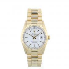 Gents Rolex Day Date 18238 18ct Yellow Gold case with White dial