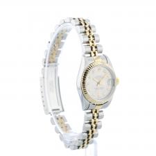 Ladies Rolex DateJust 79173 18ct Yellow Gold Stainless Steel case with Silver Diamond Dot dial