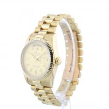 Gents Rolex Day Date 18038 18ct Yellow Gold case with Champagne Tapestry dial