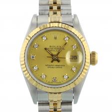Ladies Rolex DateJust 69173 18ct Yellow Gold   Stainless Steel case with Champagne Diamond Set dial