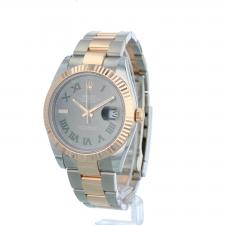 Gents Rolex Datejust 41 126331 18ct Rose Gold   Stainless Steel case with Slate dial