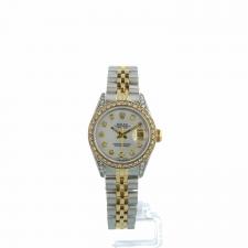 Ladies Rolex DateJust 69173 18ct Yellow Gold Stainless Steel case with MOP Diamond dial