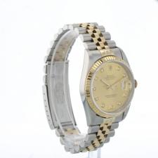 Gents Rolex Datejust 16233 18ct Yellow Gold Stainless Steel case with Champagne Diamond Set dial