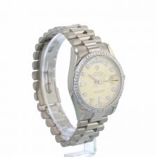 Gents Rolex Day Date 118399BR 18ct White Gold case with Silver Diamond Set dial