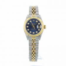 Ladies Rolex DateJust 69173 18ct Yellow Gold   Stainless Steel case with Blue Diamond Dial dial