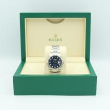 Gents Rolex Datejust 36 126234 Steel case with Blue Fluted Motif Diamond dial