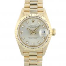 Ladies Rolex Datejust 69178 18ct Yellow Gold case with Silver Diamond Dot dial