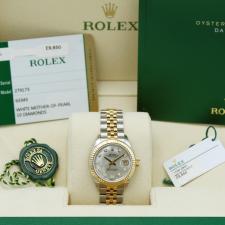 Ladies Rolex DateJust 28 279173 18ct Yellow Gold Stainless Steel case with MOP Diamond dial