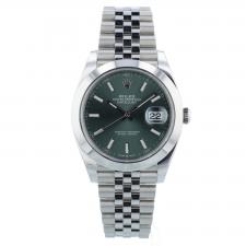 Gents Rolex Datejust 41 126300 Stainless Steel case with Mint Green dial