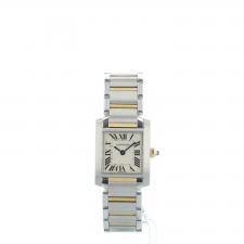 Ladies Cartier Tank Francais  Gold Plated   Stainless Steel case with White dial
