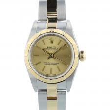 Ladies Rolex Oyster Perpetual 76233 18ct Yellow Gold Stainless Steel case with Gilt dial
