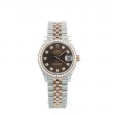 Ladies Rolex Datejust 31 278381RBR 18ct Rose Gold   Stainless Steel case with Chocolate Diamond Set dial