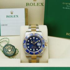 Gents Rolex Submariner Date 116613LB 18ct Yellow Gold Stainless Steel case with Blue dial