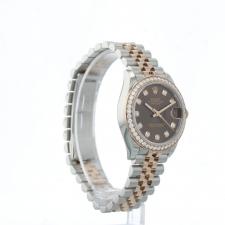 Ladies Rolex Datejust 31 278381RBR 18ct Rose Gold   Stainless Steel case with Chocolate Diamond Set dial