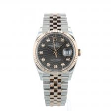 Gents Rolex Datejust 36 126231 18ct Rose Gold   Stainless Steel case with Slate Fluted Motif dial