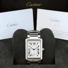 Gents Cartier Tank Must XL WSTA0053 Stainless Steel case with White Roman Numerals dial