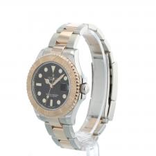 Gents Rolex Yacht-Master 37 268621 18ct Rose Gold Stainless Steel case with Black dial
