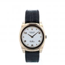 Gents Rolex Cellini 5330/5 18ct Rose Gold case with White dial