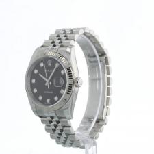 Gents Rolex Datejust 36 116234 Steel case with Black Jubilee Diamond dial