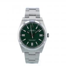 Gents Rolex Oyster Perpetual 41 124300 Steel case with Green dial