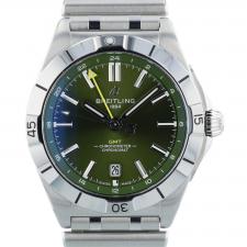 Gents Breitling Chronomat A32398 Stainless Steel case with Green dial