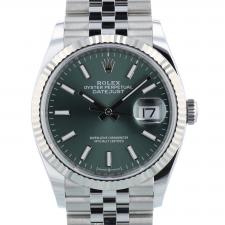Gents Rolex DateJust 36 126234 Stainless Steel case with Green dial