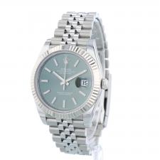 Gents Rolex Datejust 41 126334 Stainless Steel case with Mint Green dial