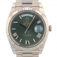 Gents Rolex Day Date 40 228235 18ct Rose Gold case with Olive dial