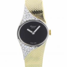 Ladies Chopard Dress watch 5045-2 18ct Yellow Gold case with Black dial
