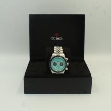 Gents Tudor Black Bay Chrono 79360 Steel case with Turquoise Blue dial