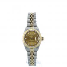 Ladies Rolex DateJust 69173 18ct Yellow Gold Stainless Steel case with Gilt Diamond dial