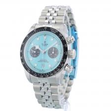 Gents Tudor Black Bay Chrono 79360N Steel case with Flamingo Blue dial