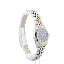 Ladies Rolex DateJust 69173 18ct Yellow Gold   Stainless Steel case with Blue Vignette Diamond dial
