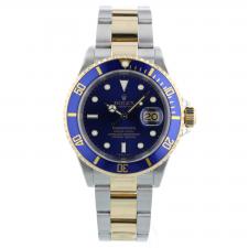 Gents Rolex Submariner Date 16613 18ct Yellow Gold Stainless Steel case with Blue dial