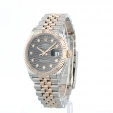 Gents Rolex Datejust 36 126231 18ct Rose Gold   Stainless Steel case with Slate Fluted Motif dial