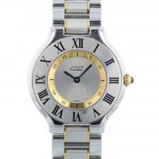 Ladies Cartier Must 21 1330 Gold Plated Stainless Steel case with Silver dial