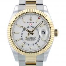Gents Rolex Sky Dweller 326933 18ct Yellow Gold Stainless Steel case with White dial